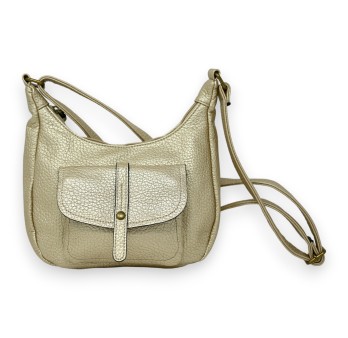 Sac bandoulière forme banane doré