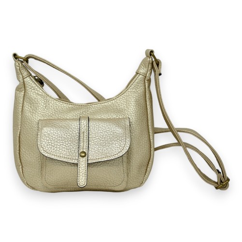 Sac bandoulière forme banane doré