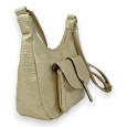 Sac bandoulière forme banane doré