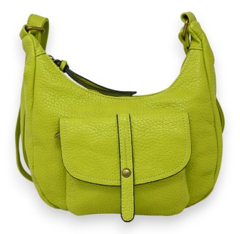 Sac bandoulière forme banane vert anis