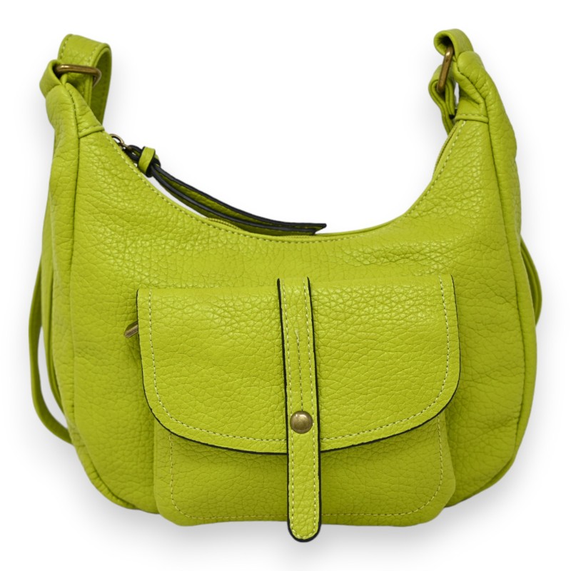 Sac bandoulière forme banane vert anis