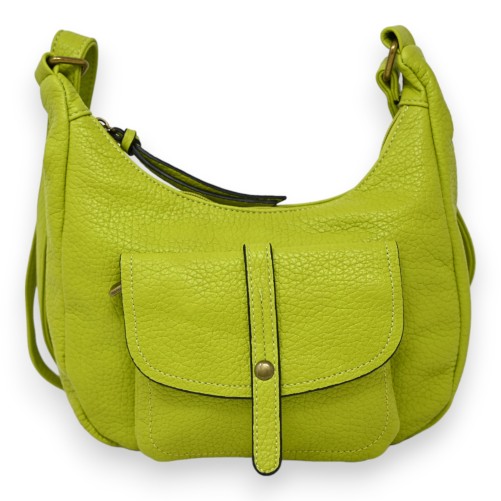 Sac bandoulière forme banane vert anis