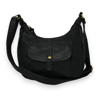 Sac bandoulière forme banane noir