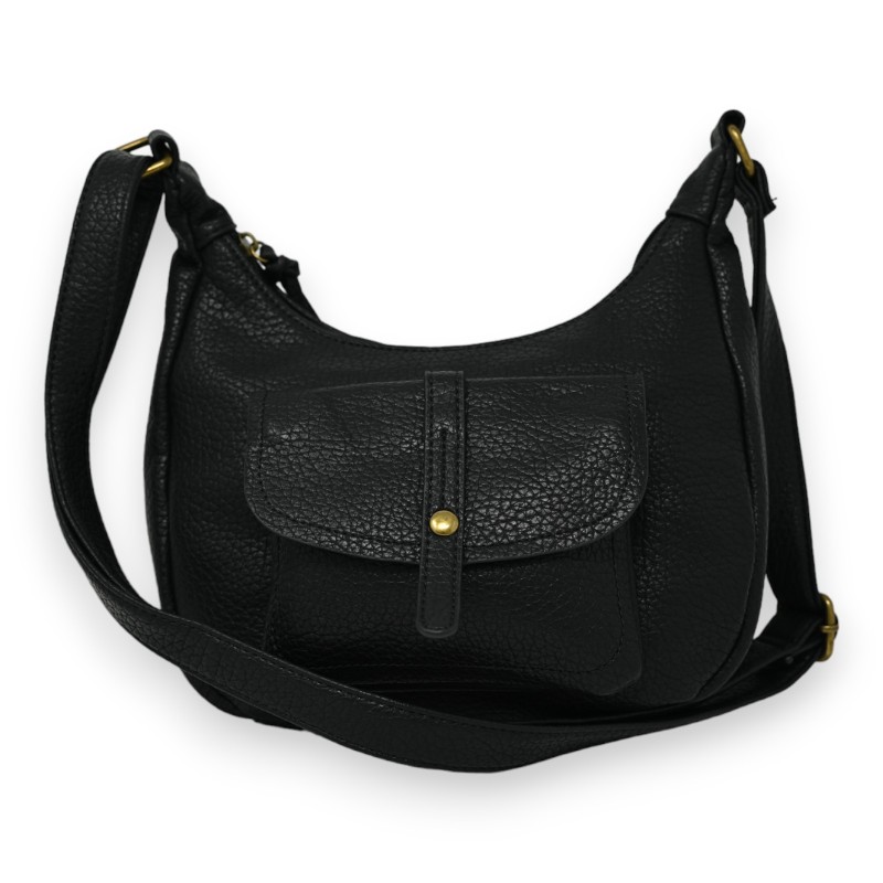 Sac bandoulière forme banane noir