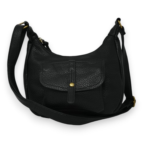 Sac bandoulière forme banane noir