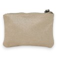 Porte monnaie tissu doux brillant beige étoile