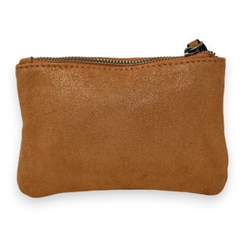 Porte monnaie tissu doux brillant camel étoile
