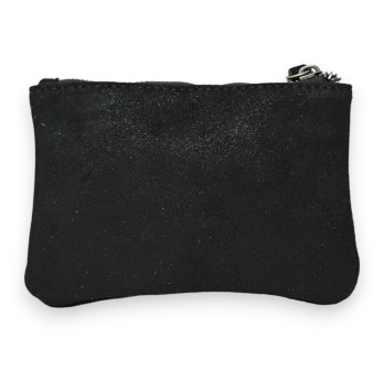 Porte monnaie tissu doux brillant noir étoile