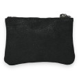 Porte monnaie tissu doux brillant noir étoile