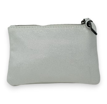 Porte monnaie tissu doux brillant blanc étoile