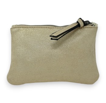 Porte monnaie tissu doux brillant doré étoile
