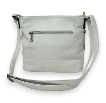 Sac bandoulière gris perle multi poches
