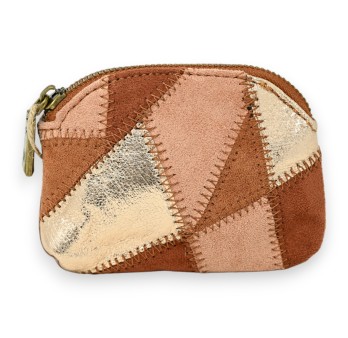 Porte monnaie patchwork camel
