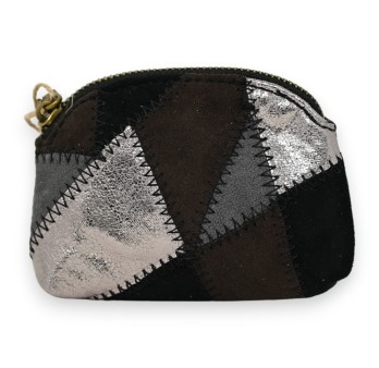 Porte monnaie patchwork noir