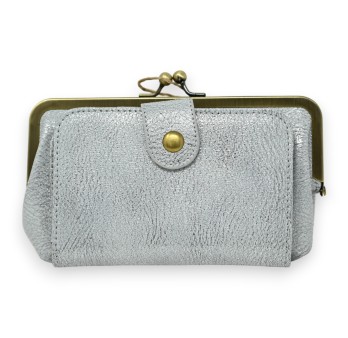 Porte monnaie rétro astucieux gris argenté