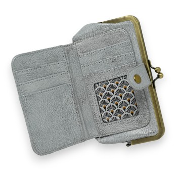 Porte monnaie rétro astucieux gris argenté
