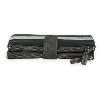 Portefeuille compagnon noir et argenté