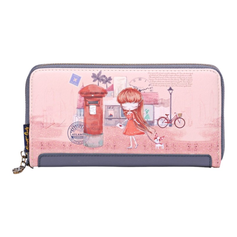 Portefeuille sweety candy en ballade avec son chien