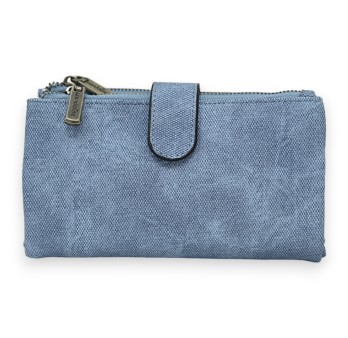 Portefeuille compagnon bleu jeans délavé