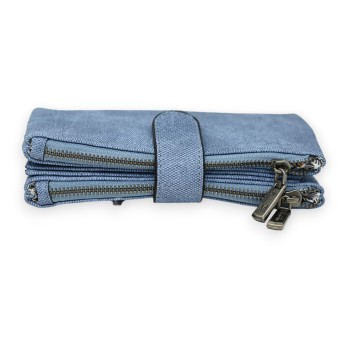 Portefeuille compagnon bleu jeans délavé