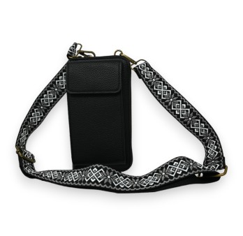 Pochette bandoulière téléphone et portefeuille noir