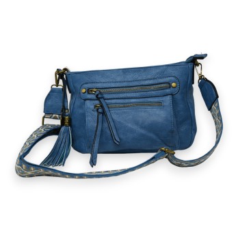 Sac bandoulière multi poches bleu jeans