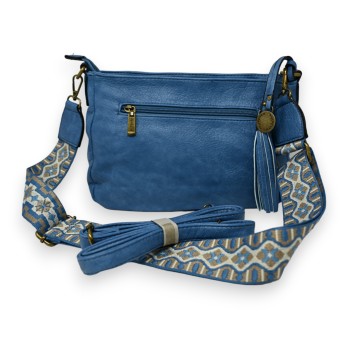 Sac bandoulière multi poches bleu jeans