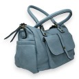 Sac à main synthétique bleu jeans