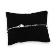 Bracelet acier fin argenté multi coeurs strass