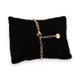 Bracelet acier doré menotte uni et strass