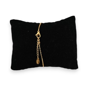 Bracelet acier doré médaillon rond étoile ajourée