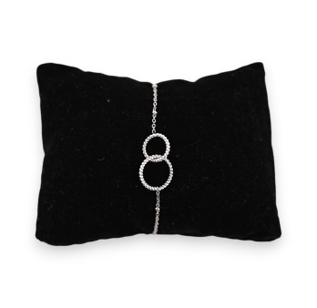 Bracelet acier argenté 2 cercles enlacés