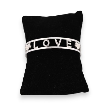 Bracelet acier argenté jonc rigide LOVE