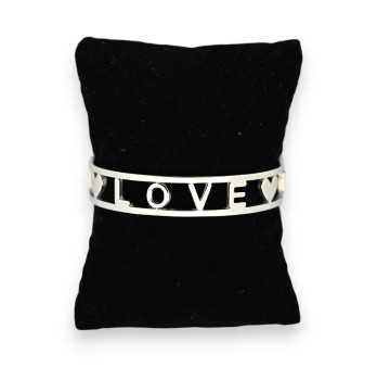 Bracelet acier argenté jonc rigide LOVE