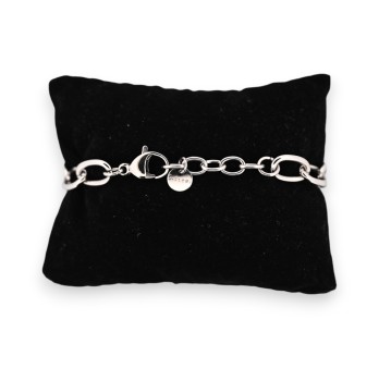 Bracelet acier chaine argenté serpent strass
