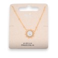 Collier acier doré soleil scintillant