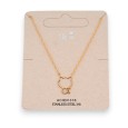 Collier acier doré petit chat