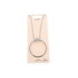 Collier acier argenté cercle ajouré et charms strass