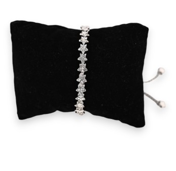 Bracelet fantaisie argenté pluie d'étoiles scintillante