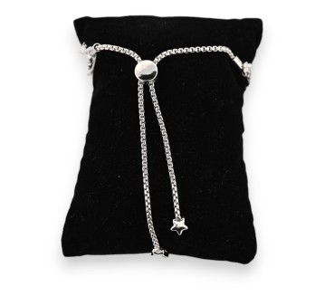 Bracelet fantaisie argenté pluie d'étoiles scintillante