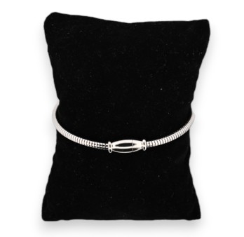 Bracelet acier argenté breloque coeur scintillant