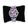Montre élastique motifs fleurs multicolores