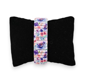 Montre élastique motifs fleurs multicolores