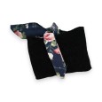 Montre bracelet tissu fleurs bleu marine