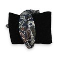 Montre bracelet tissu imprimé cashmire bleu marine kaki