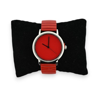 Montre élastique uni rouge