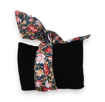 Montre bracelet tissu motifs floral vert bouteille