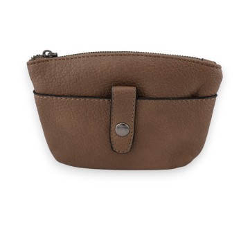 Porte monnaie synthétique taupe