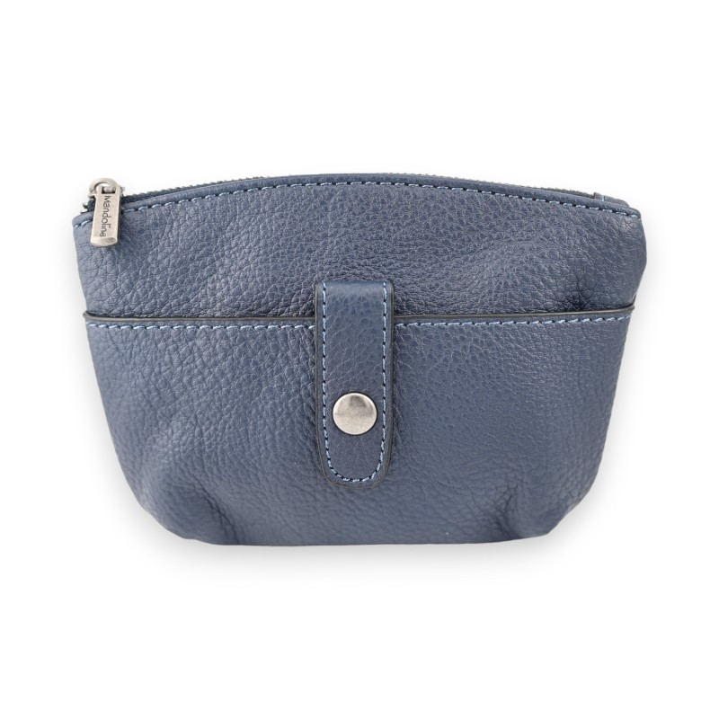 Porte monnaie synthétique bleu marine