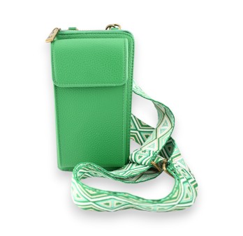 Pochette téléphone synthétique vert brésil